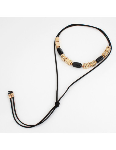 Collar de Gamuza Geometric Black