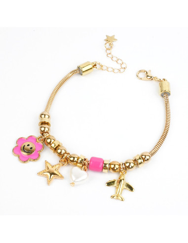 Pulsera Charms Pink