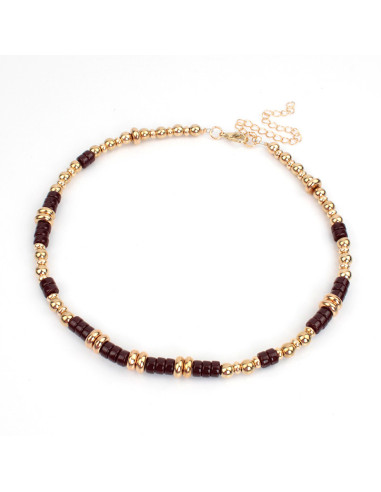 Collar Flexible Chocolate Beads