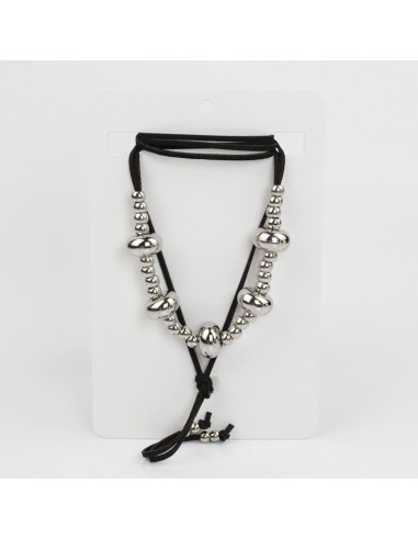 Collar de Gamuza Silver Spheres