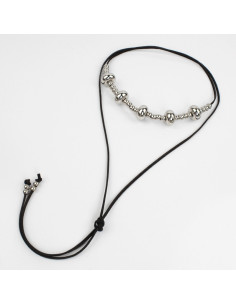 Collar de Gamuza Silver Spheres