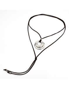 Collar de Gamuza Circles And Silver