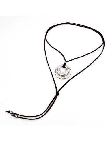 Collar de Gamuza Circles And Silver