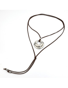 Collar de Gamuza Circles And Silver