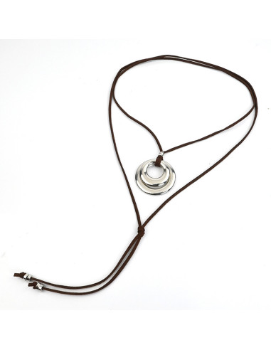 Collar de Gamuza Circles And Silver
