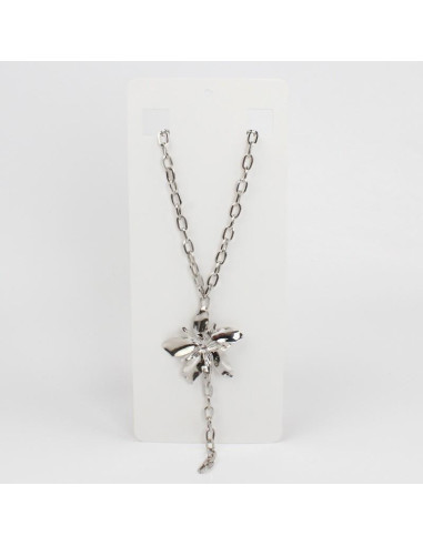 Collar de Cadena Tropic Silver Flower
