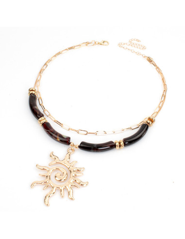 Collar de cadenas Marbled Tubes and Sun | Venta mayorista – Infinita
