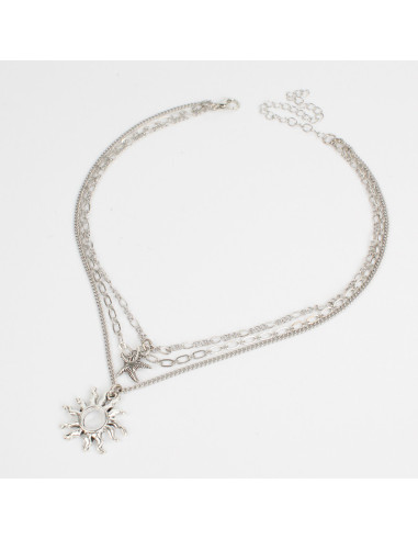 Collar de cadenas Star and Sun | Venta mayorista – Infinita