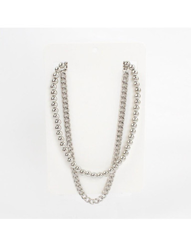 Collar de cadena Doble Silver Rock | Venta mayorista – Infinita