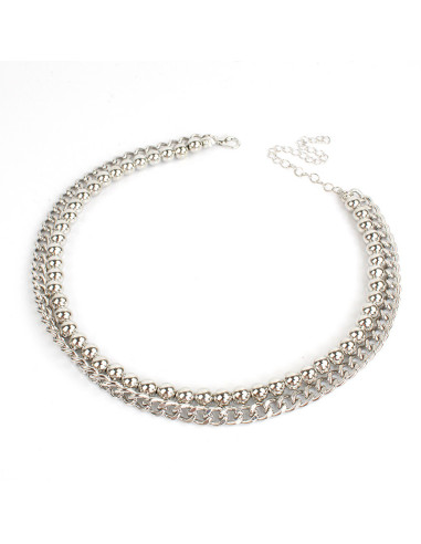 Collar de cadena Doble Silver Rock | Venta mayorista – Infinita