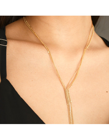 Collar Corbatero de Strass - Gold Leyering