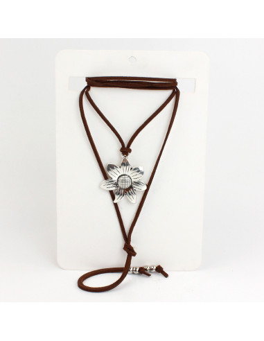 Collar de Gamuza Silver Foundry Sunflower