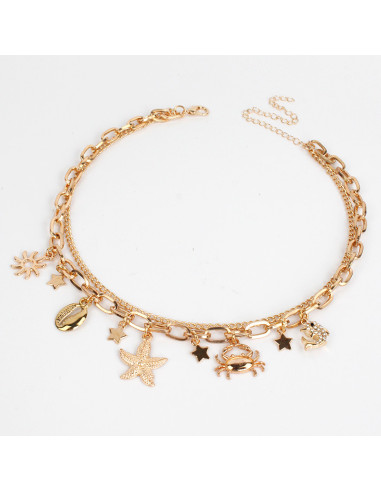 Collar Multicharms Golden Sea | Venta mayorista – Infinita
