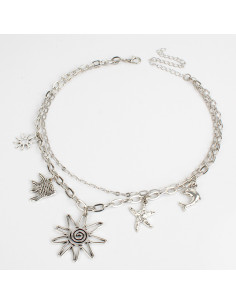 Collar Multicharms Silver Sea | Venta mayorista – Infinita