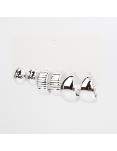 Set Aros Chunk Silver | Venta mayorista – Infinita