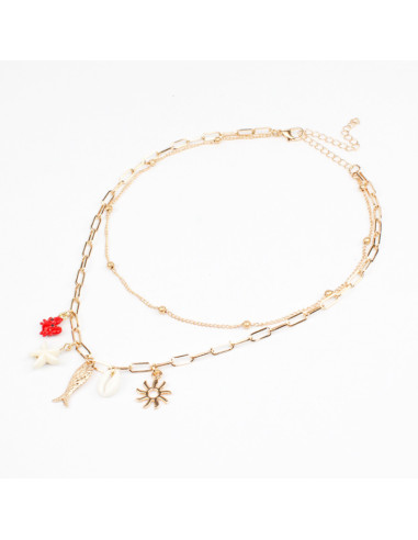 Collar Multicharms Golden and Colors | Venta mayorista – Infinita