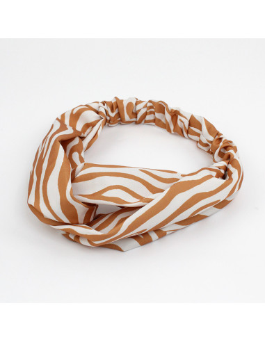 Turbante Line Print Camel