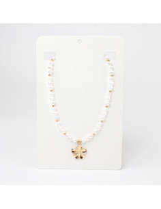 Collar Flexible Pearls White