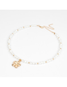 Collar Flexible Pearls White