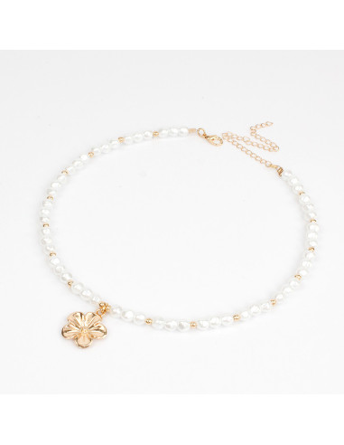 Collar Flexible Pearls White