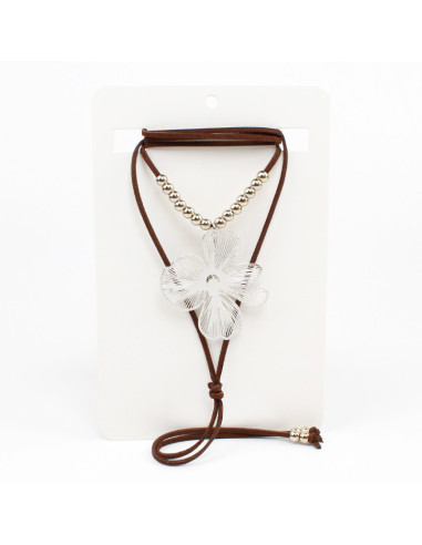 Collar Soleil Silver Flower | Venta mayorista – Infinita