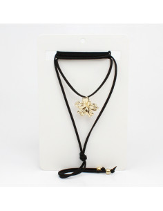 Collar de Gamuza Gold Flower