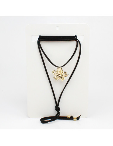 Collar de Gamuza Gold Flower