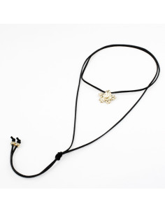 Collar de Gamuza Gold Flower