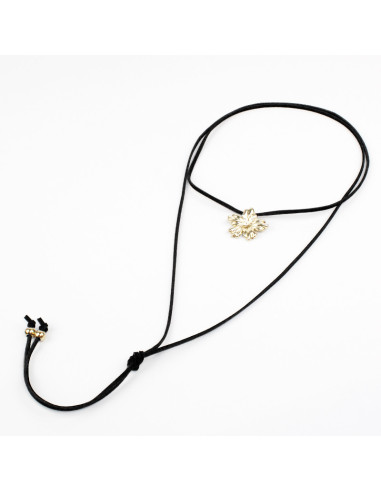 Collar de Gamuza Gold Flower