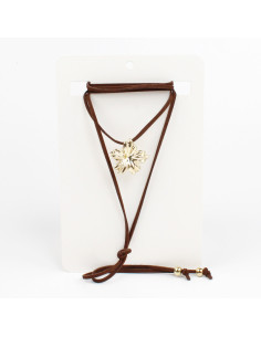 Collar de Gamuza Gold Flower