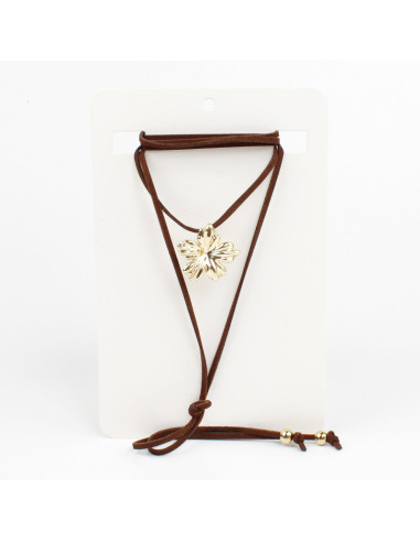Collar de Gamuza Gold Flower