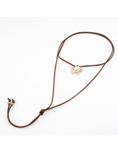 Collar de Gamuza Gold Flower
