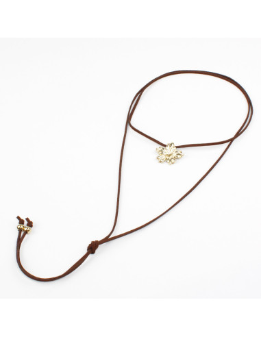 Collar de Gamuza Gold Flower