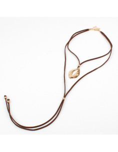 Collar Corbatero de Gamuza Gold Leaf