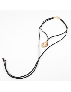 Collar Corbatero de Gamuza Gold Leaf