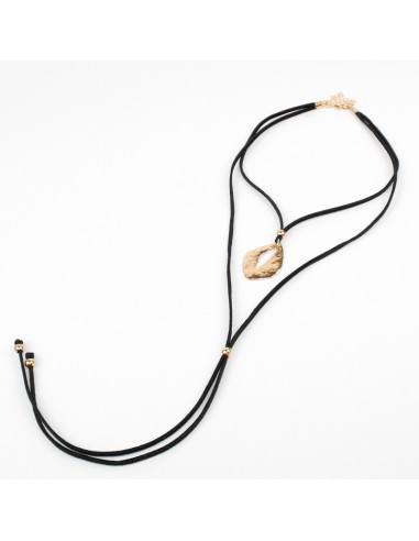 Collar Corbatero de Gamuza Gold Leaf