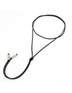 Collar Corbatero de Gamuza Black Boho Tie