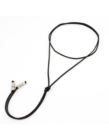 Collar Corbatero de Gamuza Black Boho Tie