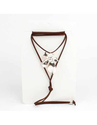 Collar de Gamuza Rare Flower Silver