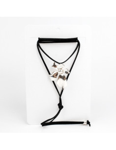 Collar de Gamuza Rare Flower Silver