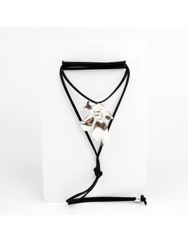 Collar de Gamuza Rare Flower Silver