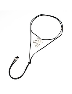 Collar de Gamuza Rare Flower Silver