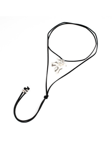 Collar de Gamuza Rare Flower Silver