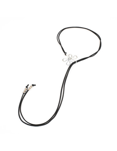 Collar Corbatero de Gamuza Flower Tie