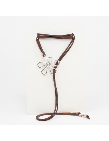 Collar Corbatero de Gamuza Flower Tie