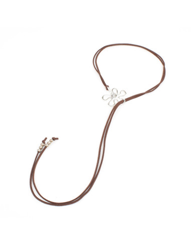 Collar Corbatero de Gamuza Flower Tie