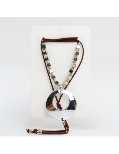 Collar de Gamuza Silver Pieces