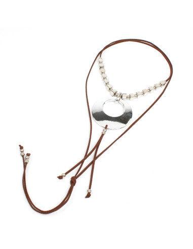 Collar de Gamuza Silver Pieces