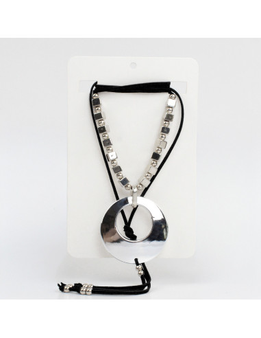 Collar de Gamuza Silver Pieces