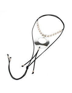 Collar de Gamuza Silver Pieces